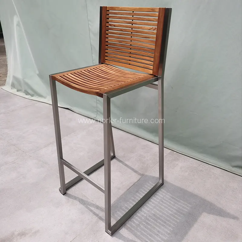 Pourquoi devriez-vous choisir la chaise de bar d'extérieur moderne avec cadre en teck en acier inoxydable pour votre terrasse Pourquoi devriez-vous choisir la chaise de bar d'extérieur moderne avec cadre en teck en acier inoxydable pour votre terrasse
