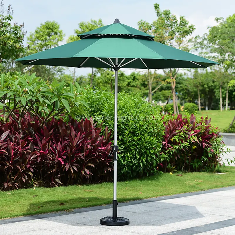 Structure entièrement en aluminium Double Milan Outdoor Parasol
