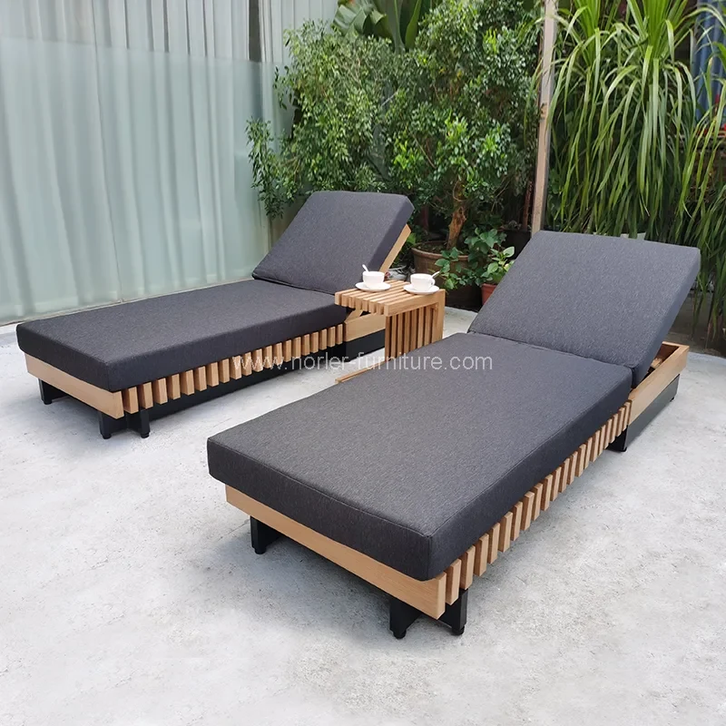 Jardin extérieur teck frame de soleil chair de soleil