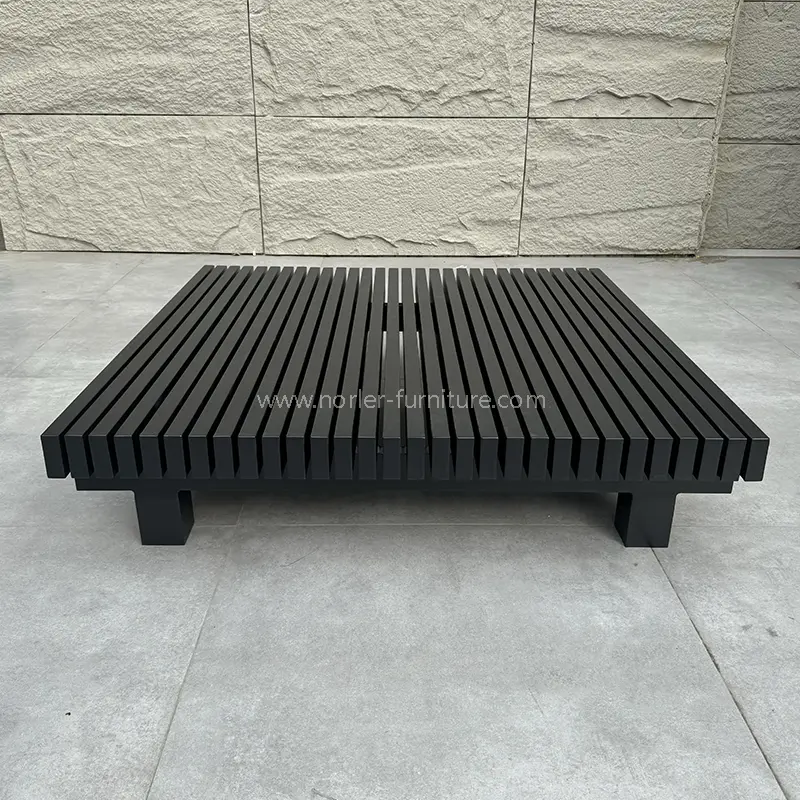 Outdoor Black Aluminum Hand-Woven Waterproof Sofa