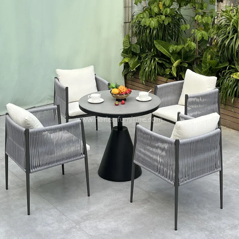 Ensemble de balcon à cadre en acier inoxydable en aluminium extérieur moderne