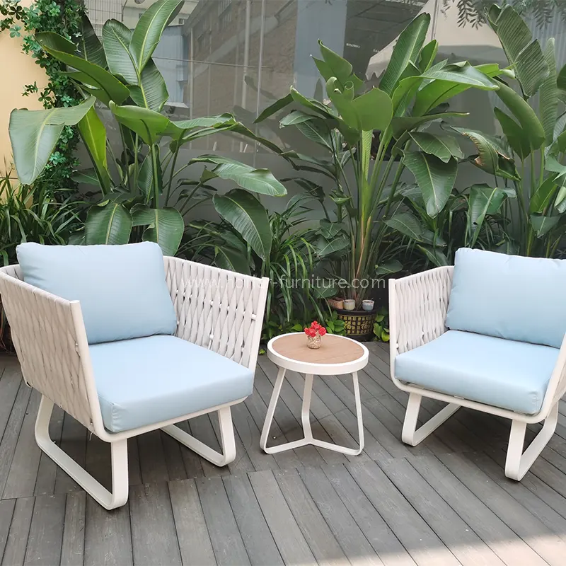 Table de balcon extérieur et chaise en alliage en aluminium