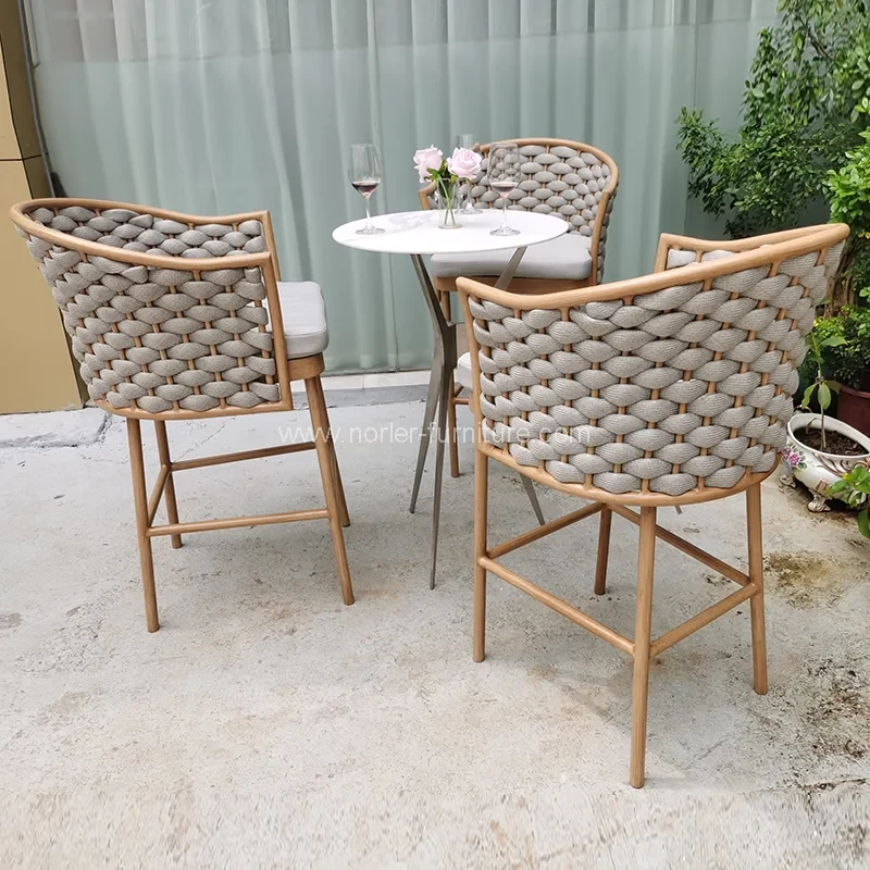 Bar à grains en bois brossé de plage extérieure en aluminium en aluminium