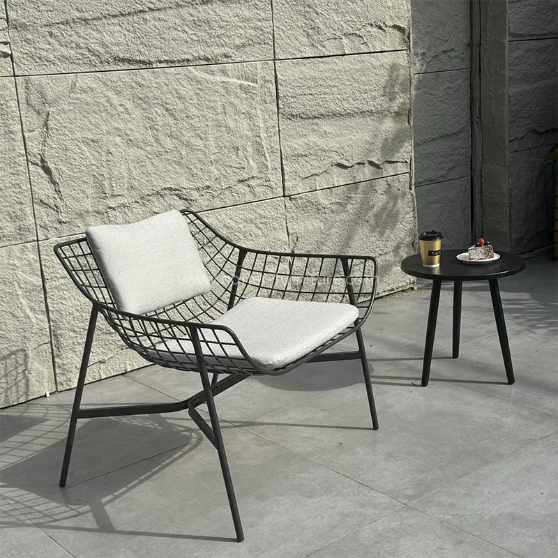 Courtoor Courtard noir en aluminium imperméable Balcon de coussin