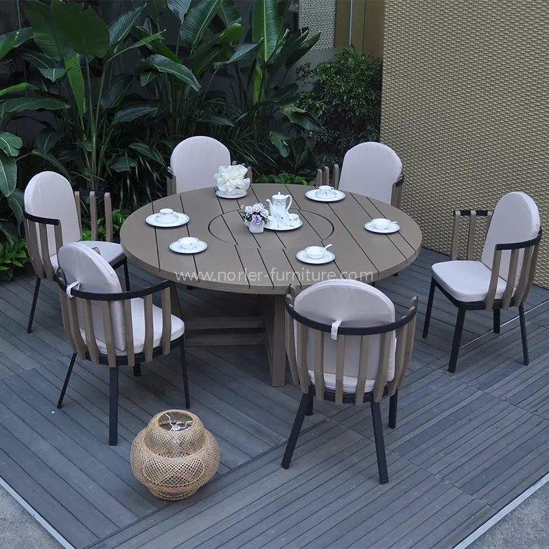Ensemble de restauration en bois d'aérodme en aluminium extérieur